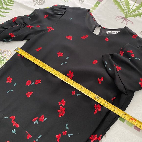 Reformation Gracie Mini Dress in Oracle Black Floral Size 2 - Picture 9 of 14